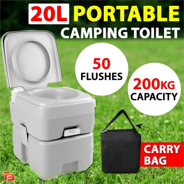Weisshorn 20L Portable Camping Toilet Outdoor Flush Potty Boating With Bag