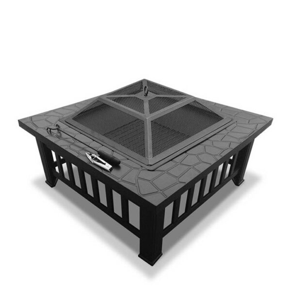 Grillz Fire Pit BBQ Grill 2-In-1 Table