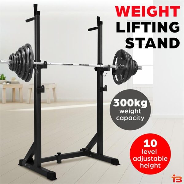 Everfit Weight Bench Adjustable Squat Rack Home Gym Equipment 300kg