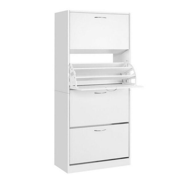 Artiss Shoe Rack Shoes Storage Cabinet 60 Pairs 4 Doors - White