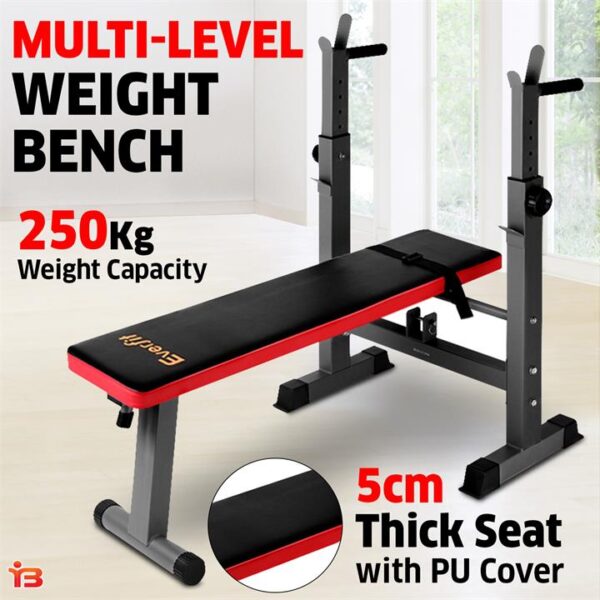 Everfit Weight Bench Squat Rack Bench Press Home Gym Equipment 200kg