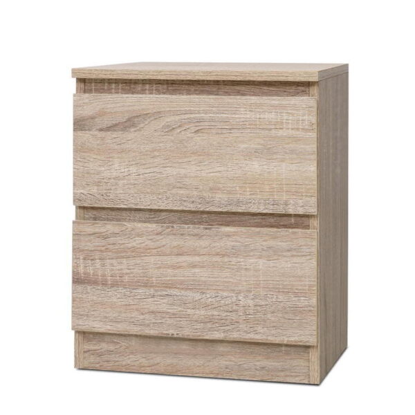Artiss Bedside Table 2 Drawers - PEPE Oak