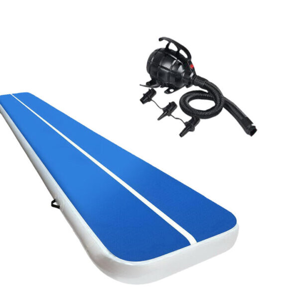 Inflatable Air Track Mat 20CM Thick with Pump Tumbling Gymnastics Blue 6X1M