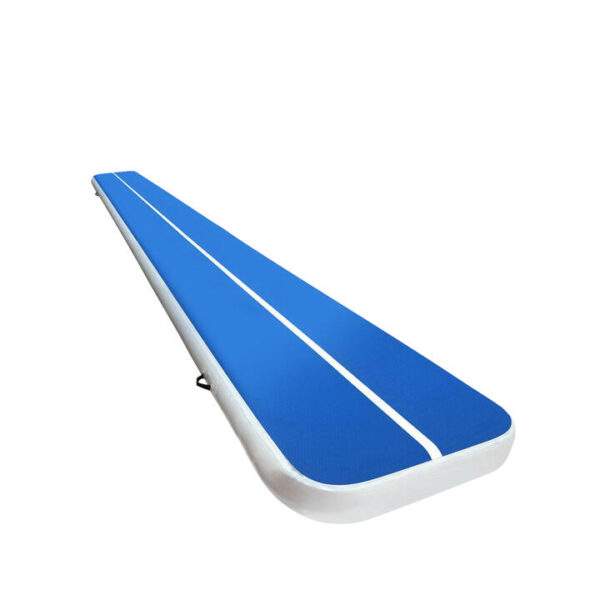 Gymnastic 6m x 1m Inflatable Air Track Mat 20cm Thick Tumbling Blue And White