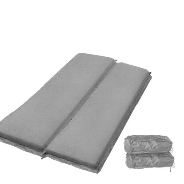 Double Self Inflating Mattress Camping Sleeping Mat Air Bed Pad 10CM Thick Grey
