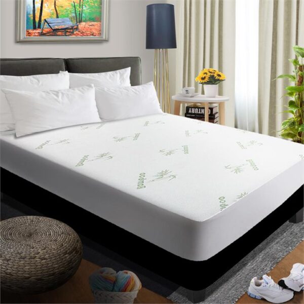 King Size Bamboo Mattress Bed Protector Waterproof PU Coating