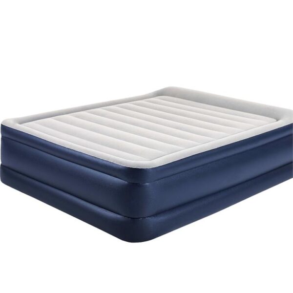 Queen Size Air Bed Inflatable Mattress Built-in Pump Sleeping Mat - Navy