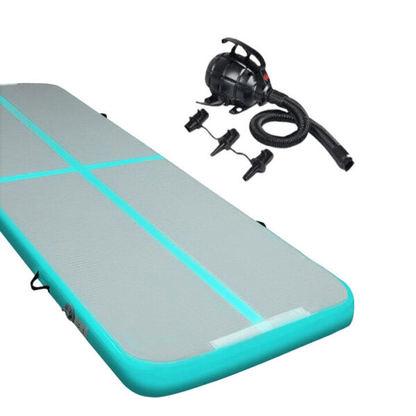 Inflatable Air Track Mat Anti-slip with Pump Tumbling Gymnastics Green 4X1M