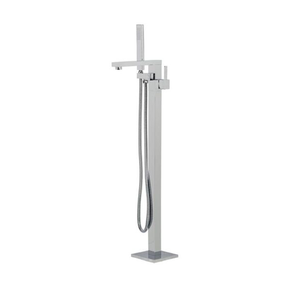 Quadro Floor Standing Bath Spout/Mixer and Hand Shower Unit