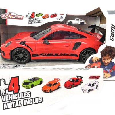 Majorette Porsche 911 GT3 RS Carry Case Playset including 4x Diecast Model Cars