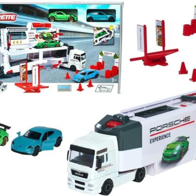 MAN TGX Porsche Experience Truck and 2 Cars 911 GT3 Taycan Playset