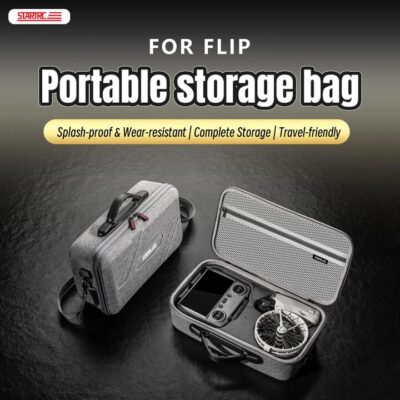 STARTRC Flip Drone Case for DJI Flip Fly More Combo,Portable PU Leather Shoulder Bag Can Organizes RC2/RC-N3 Remote, 7 Original Batteries, Charging Hu