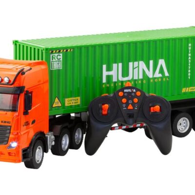1:18 Scale 9-Channel Alloy Remote Control Container Truck with Lights & Sound for Indoor Play