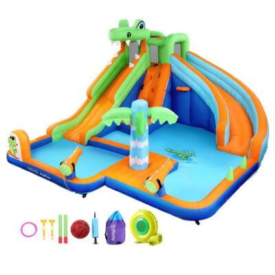 AirMyFun Kids Inflatable Pool Water Double Slide Park Jumping Castle 465X430CM Crazy Deals Online AirMyFun Kids Inflatable Pool Water Double Slide Park Jumping Castle 465X430CM