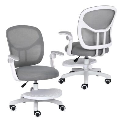 Kids Desk Chair - Children Office Study Seat with Footrest NOVA - Grey