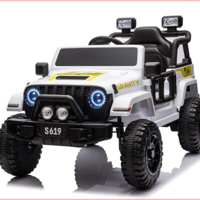 12V Kids Electric Ride On Jeep – White