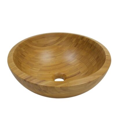 Bamboo Bathroom Basin - Round - 415Mm