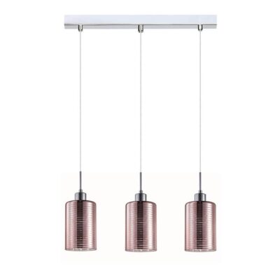 Espejo 3 Streaks Glass Pendant Lights - Linear Base - Rose Gold