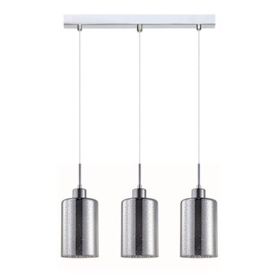 Espejo 3 Dotted Glass Pendant Lights - Linear Base - Chrome