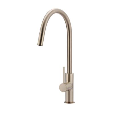 Piccola Round Pull Out Kitchen Mixer Tap - Dual Flow - Champagne