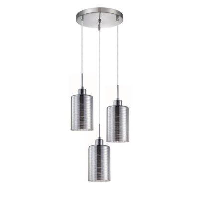 Espejo 3 Streaks Glass Pendant Lights - Round Base - Chrome