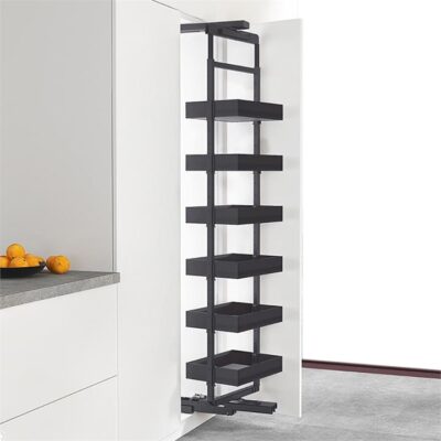 Nero Swivel Pull-Out Pantry - Adjustable Height 1850 To 2150Mm - Internal Unit - Dark Grey