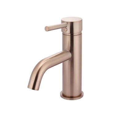 Round Basin Mixer Curved Spout – Single Lever – Champagne Crazy Deals Online Round Basin Mixer Curved Spout - Single Lever - Champagne