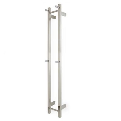 Ezy Fit Heated Towel Rail - Double Vertical Square Tube - (200Mm X H1400Mm) - Brushed Nickel