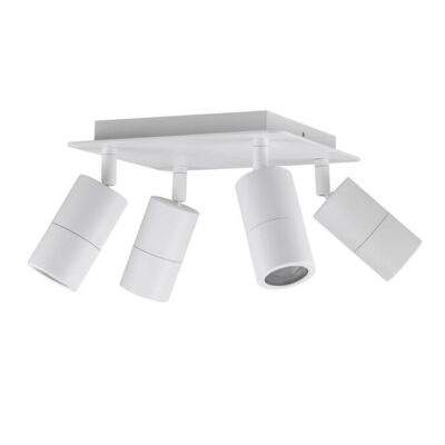 Adjustable Spot Light - 4 Heads Square Base - Gu10 - Matte White
