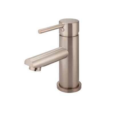 Round Basin Mixer Straight Spout – Single Lever – Champagne Crazy Deals Online Round Basin Mixer Straight Spout - Single Lever - Champagne