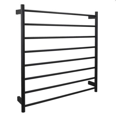 Ezy Fit Heated Towel Rail - Round Tube - Dual Wired - (W900Mm X H920Mm) - Matte Black