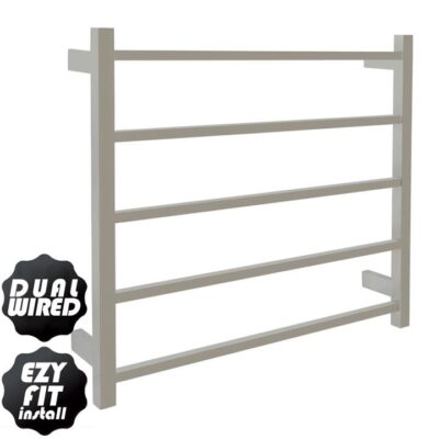 Ezy Fit Heated Towel Rail - Square Tube - Dual Wired - (W750Mm X H700Mm) - Polished Ss
