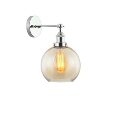 Pesini Interior Wine Glass Wall Light - Adjustable - Amber / Chrome