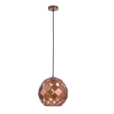 Tuile Embossed Tiled Pendant Light - Coffee - 300Mm
