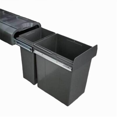 30L Twin Slide Out Concealed Waste Bin - Slim Profile - For A 300Mm Cabinet - Right Side Mounted