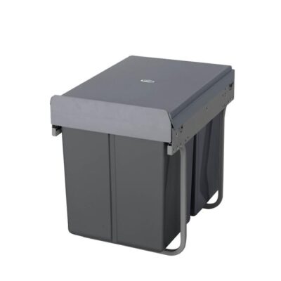 Domestique 40L Twin Slide Out Concealed Waste Bin - For A 400Mm Cabinet - Bottom Mounted