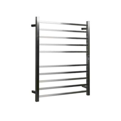 Hotwire Heated Towel Rail - Square Bar (H900Mmxw700Mm) With Timer - Brushed Nickel