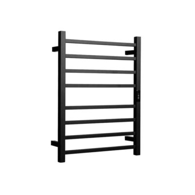 Hotwire Heated Towel Rail - Square Bar (H700Mmxw530Mm) With Timer - Black