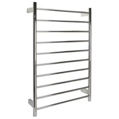 Ezy Fit Heated Towel Rail - Round Tube - Dual Wired - (W600Mm X H920Mm) - Brushed Nickel