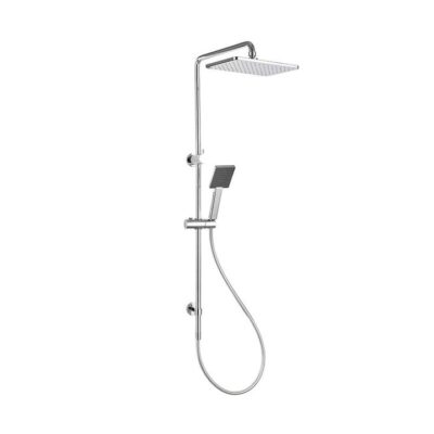 Eco Dual Elite Rectangular Rain Head And Hand Shower - Chrome