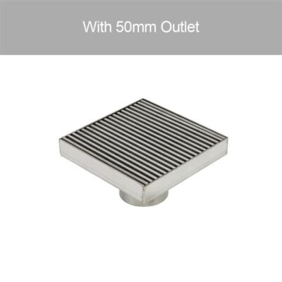 Square Floor Waste - Wedge Wire / Heel Guard Style - 316 Stainless Steel