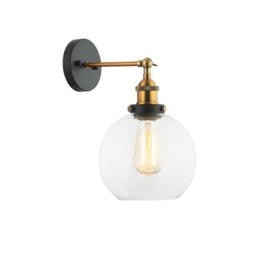 Pesini Interior Wine Glass Wall Light - Adjustable - Clear / Brass