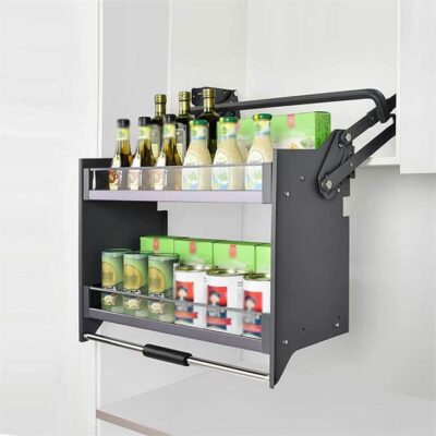 Galley Flexi Height Pull Down 2-Tier Wall Cabinet Unit - For A 900Mm Cupboard