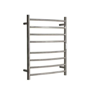 Hotwire Heated Towel Rail - Curved Round Bar (H700Mmxw530Mm) With Timer - Brushed Nickel