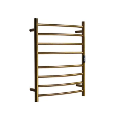 Hotwire Heated Towel Rail - Curved Round Bar (H700Mmxw530Mm) With Timer - Gold