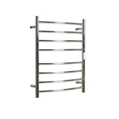 Hotwire Heated Towel Rail - Curved Round Bar (H700Mmxw530Mm) With Timer - Chrome