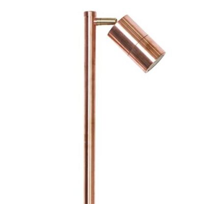Garden Single Spiked Pole Light - 12V Mr16 - Polished Copper
