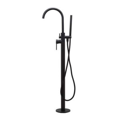 Symphony Floor Standing Bath Spout - Mixer And Hand Shower - Matte Black