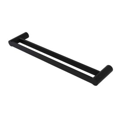 Pearl Stainless Steel Double Towel Rail - Matte Black - 620Mm/750Mm/900Mm