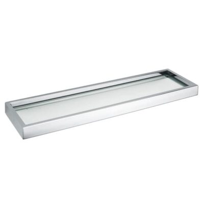 Montangna Glass Shelf With Stainless Steel Frame - Brushed Satin